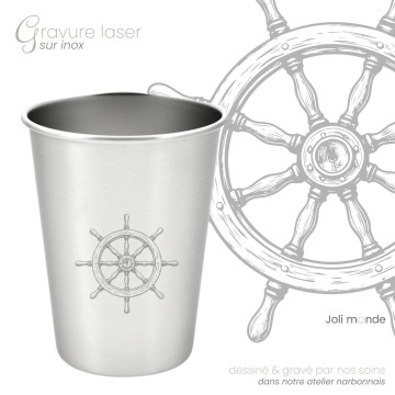 Timbale 300 ml inox . Gravure Noeud marin . Joli Monde 2