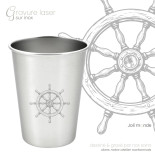 Timbale 300 ml inox . Gravure Noeud marin . Joli Monde