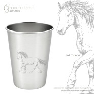 Timbale 300 ml inox . Gravure Chat . Joli Monde