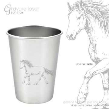 Timbale 300 ml inox . Gravure Chat . Joli Monde 2