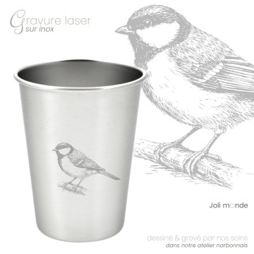 Timbale 300 ml inox . Gravure Cheval . Joli Monde 2