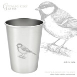 Timbale 300 ml inox . Gravure Cheval . Joli Monde