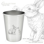 Timbale 300 ml inox . Gravure Mésange . Joli Monde