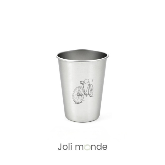 Ensemble 4 timbales 300 ml inox & leur housse . Plein air . Joli Monde