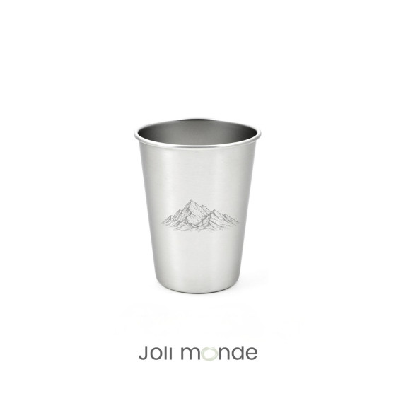 Ensemble 4 timbales 300 ml inox & leur housse . Plein air . Joli Monde