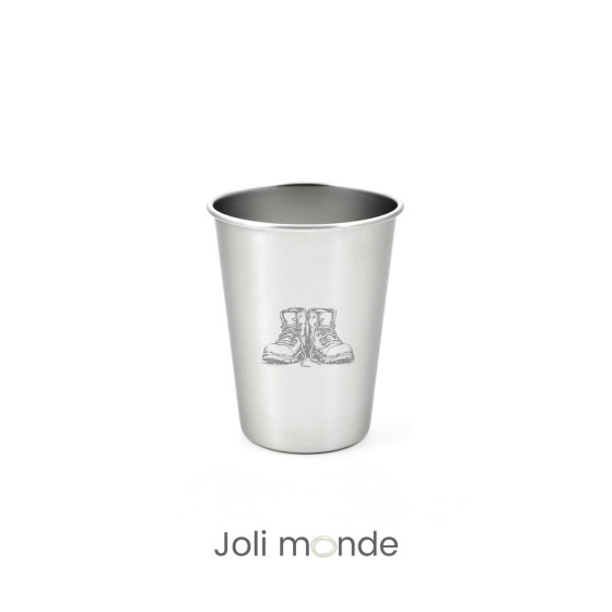 Ensemble 4 timbales 300 ml inox & leur housse . Plein air . Joli Monde