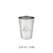 Ensemble 4 timbales 300 ml inox & leur housse . Plein air . Joli Monde