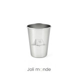 Ensemble 4 timbales 300 ml inox & leur housse . Plein air . Joli Monde