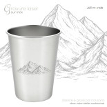 Ensemble 4 timbales 300 ml inox & leur housse . Plein air . Joli Monde