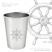 Ensemble 4 timbales 300 ml inox & leur housse . Plein air . Joli Monde