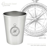 Ensemble 4 timbales 300 ml inox & leur housse . Plein air . Joli Monde