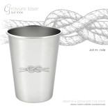 Ensemble 4 timbales 300 ml inox & leur housse . Plein air . Joli Monde