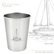 Ensemble 4 timbales 300 ml inox & leur housse . Plein air . Joli Monde