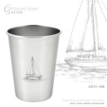 Ensemble 4 timbales 300 ml inox & leur housse . Plein air . Joli Monde
