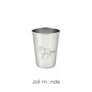 Ensemble 4 timbales 300 ml inox & leur housse . Plein air . Joli Monde