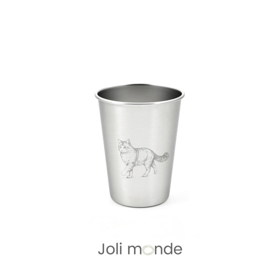 Ensemble 4 timbales 300 ml inox & leur housse . Plein air . Joli Monde