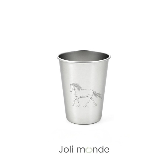 Ensemble 4 timbales 300 ml inox & leur housse . Plein air . Joli Monde