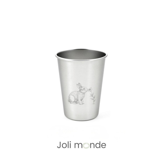 Ensemble 4 timbales 300 ml inox & leur housse . Plein air . Joli Monde