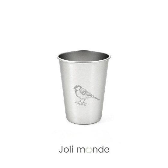 Ensemble 4 timbales 300 ml inox & leur housse . Plein air . Joli Monde