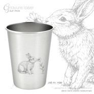 Ensemble 4 timbales 300 ml inox & leur housse . Plein air . Joli Monde