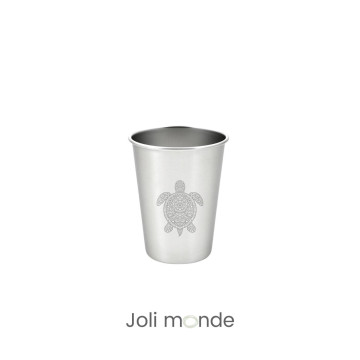 Timbale 200 ml inox . Gravure Mandala Eléphant. Joli Monde