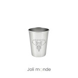 Ensemble 4 timbales 200 ml inox & leur housse . Animaux Mandala . Joli Monde