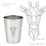 Ensemble 4 timbales 200 ml inox & leur housse . Animaux Mandala . Joli Monde
