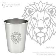 Ensemble 4 timbales 200 ml inox & leur housse . Animaux Mandala . Joli Monde