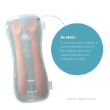 Lot 2 cuillères manche long silicone tout doux