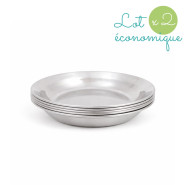 Lot 2 Assiettes inox 19 cm . Joli Monde