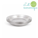 Lot 2 Assiettes inox 19 cm . Joli Monde