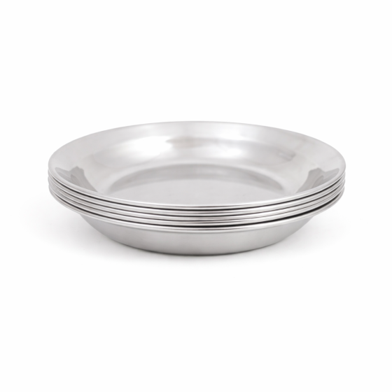 Lot 4 Assiettes inox La petite 18.5 cm . Joli Monde