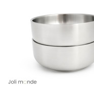 Bol large 500 ml inox double paroi diamètre 15 cm . Joli Monde
