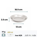 Lot 2 Assiettes inox La petite 18.5 cm . Joli Monde