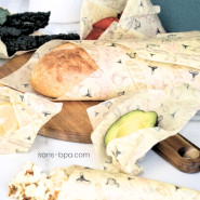 Emballage alimentaire tissu enduit réutilisable . Rouleau 1.5 m