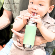 Gourde inox à paille bec souple 260 ml - Moss - PURA