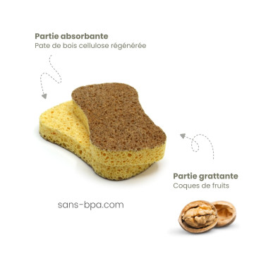 Eponge végétale & grattoir sans plastique