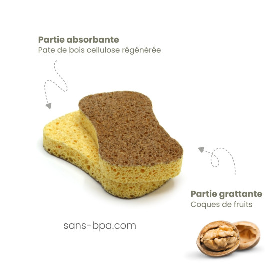 Eponge végétale & grattoir sans plastique