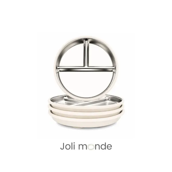 assiette inox à ventouse pour bambin et bébé