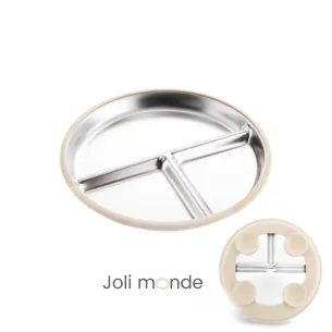 assiette inox à ventouse pour bambin et bébé