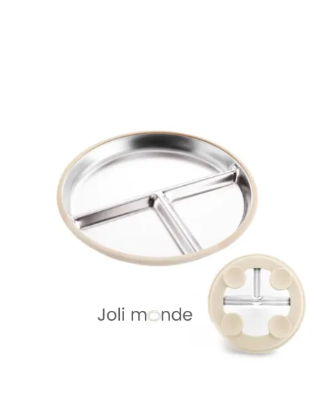 assiette inox à ventouse pour bambin et bébé
