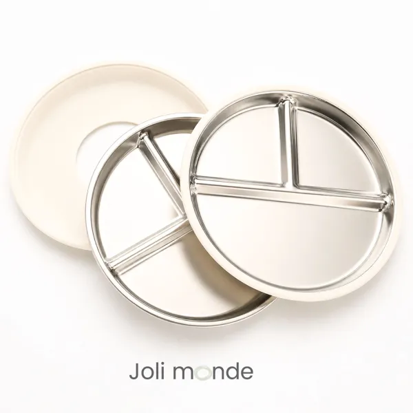 assiette inox à ventouse pour bambin et bébé