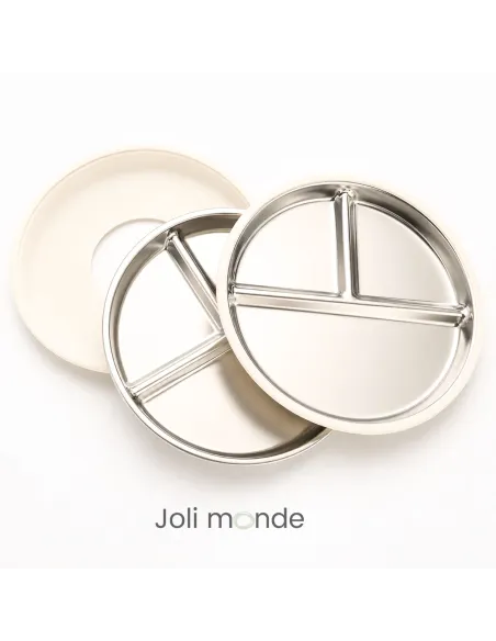assiette inox à ventouse pour bambin et bébé