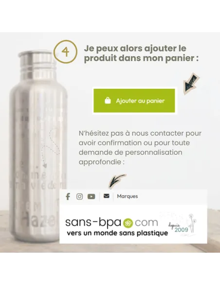 Boite inox personnalisable étanche La Retro Médium - JOLI MONDE | Sans BPA