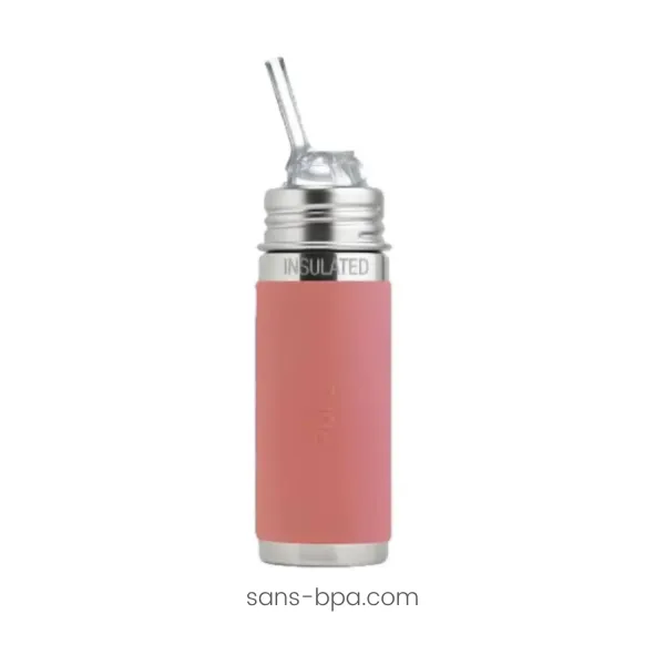 Biberon inox isotherme bec paille 260 ml - moss . PURA | Sans BPA