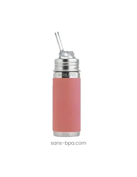 Biberon inox isotherme bec paille 260 ml - moss . PURA | Sans BPA