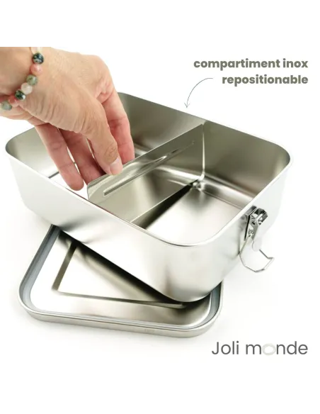 Boite à repas Bento inox XL grande contenance à compartiment JOLI MONDE | Sans BPA