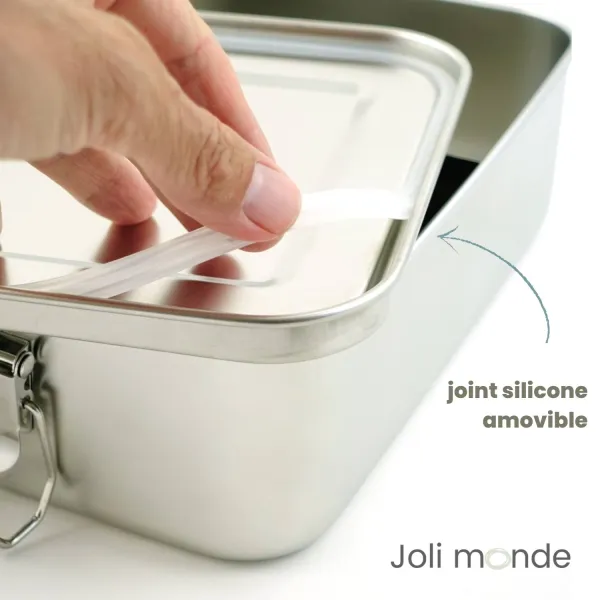Boite à repas Bento inox XL grande contenance à compartiment JOLI MONDE | Sans BPA