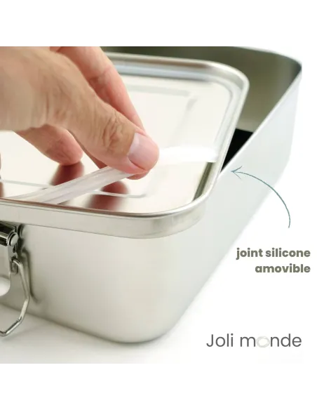 Boite à repas Bento inox XL grande contenance à compartiment JOLI MONDE | Sans BPA