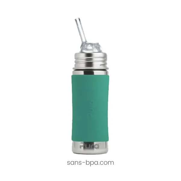 Gourde inox à paille bec souple 260 ml - MINT - PURA